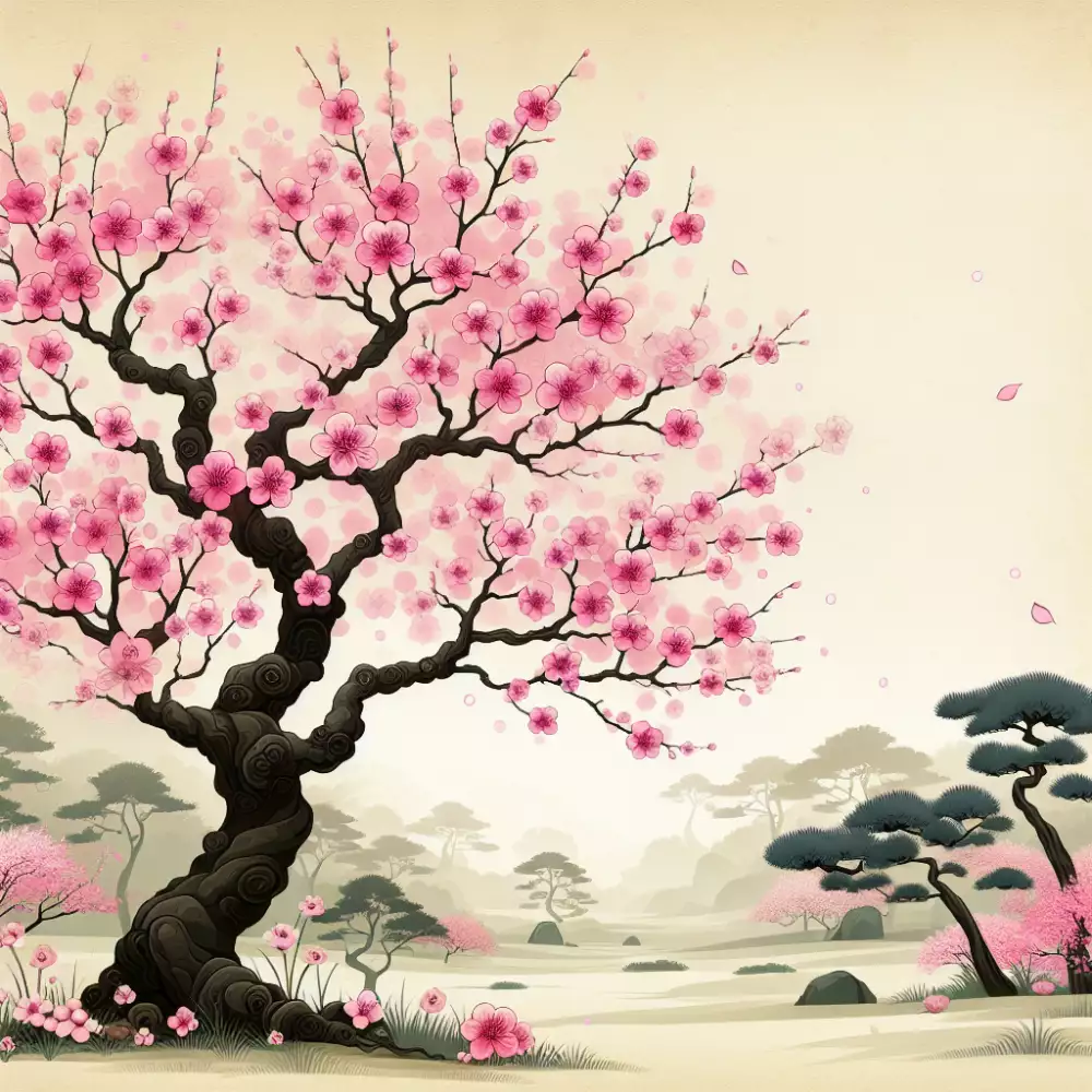 růžově kvetoucí strom