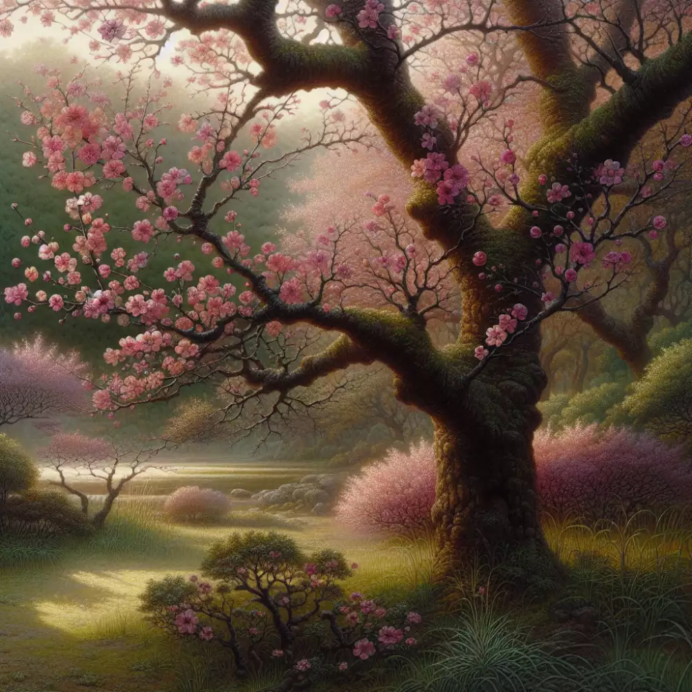 růžově kvetoucí strom